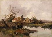 Eugene Galien-Laloue Village au Bord de Eau oil painting